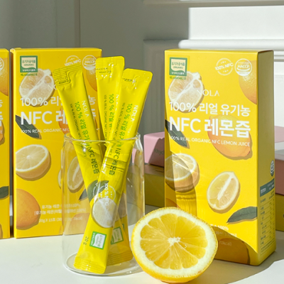 100% Organic Lemon Juice Sachet All-Natural Ingredients Sour Taste Healthy Beverage for Adults Detox