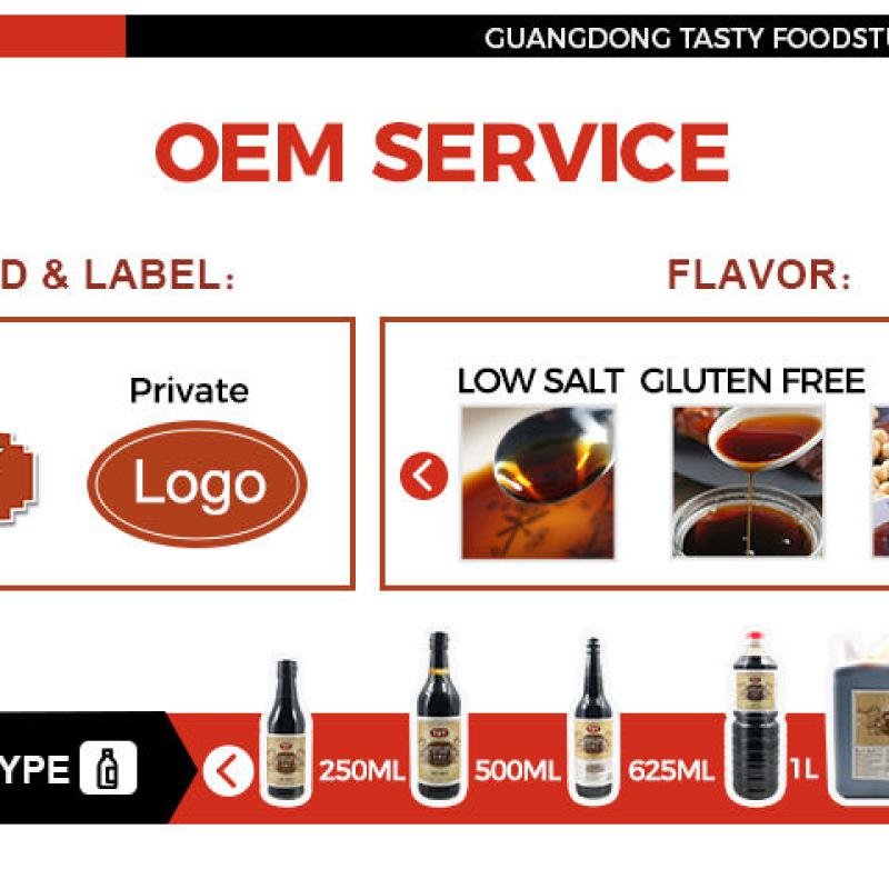 TSY Wholesale Guangdong Customized Organic Haccp Halal Soybean Shoyu Light Soy Sauce for Supermarket