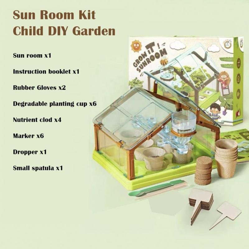 Home Gardening Products Children DIY Flower Pot Grow Plant Set Greenhouse Bonsai Kit Indoor Garden Products
